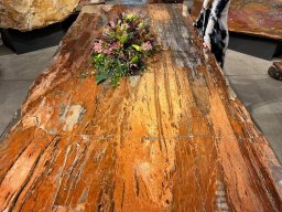 Petrified Wood Rainbow table 1. Gem-Grade Rainbow table. The Largest Slabs of Gem-Grade Rainbow Petrified Wood Ever Offered for Sale.